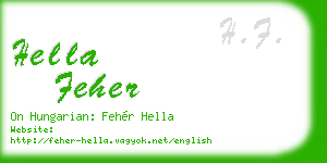 hella feher business card
